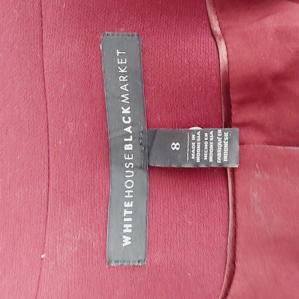 White House Black Market Cardinal Red Military Ponte Jacket Blazer P3126 - Picture 6 of 9